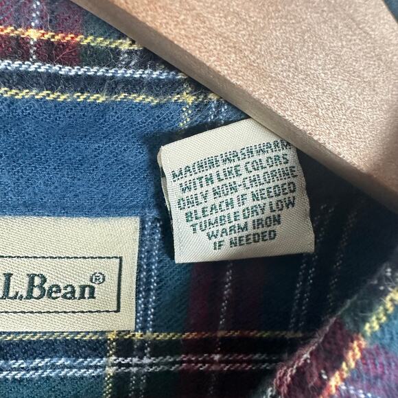 L.L. Bean Mens Button-Up Long Sleeve Blue/Red Plaid Flannel Shirt XL Regular - Picture 7 of 7